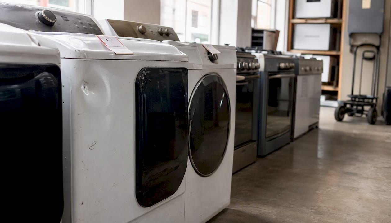 Interior of scratch and dent appliance outlet store