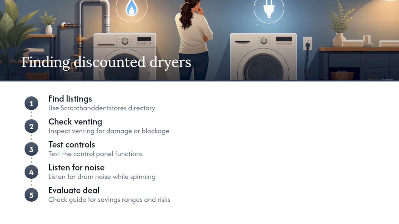 Where to Find Discounted Gas and Electric Dryers — overview diagram